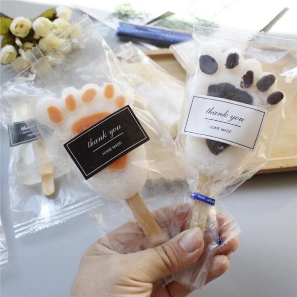 clear printing packing food safe popsicle plastic bag with sticker
