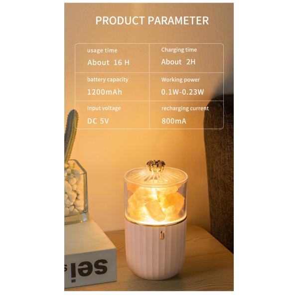 Newest Nature Crystal Salt Rock Aromatherapy Lamp 7 Color Atmosphere Night Light For Bedroom Office Car Air Purify