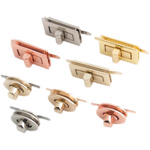Quality Light Gold Handbag Lock Hardware Fadeless Clasps And Closures ISO9001 for sale