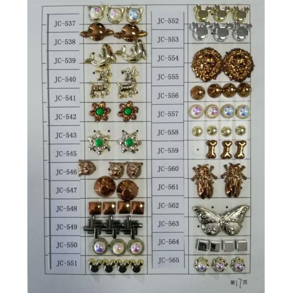 Wholesale ABS garment rivet with nail rhinestone decoration plastic ornament
