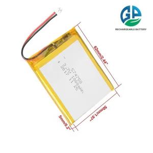 Quality KC IEC62133 Approve Rechargeable 3.7v 574758 1800mah 3.7v Lithium Polymer Lipo Battery for sale