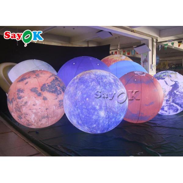0.2mm PVC 6.6ft Giant Led Inflatable Moon Light Balloon For Space Theme Stage Decoration