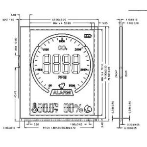 Gas Detection Instrument LCD Meter Display