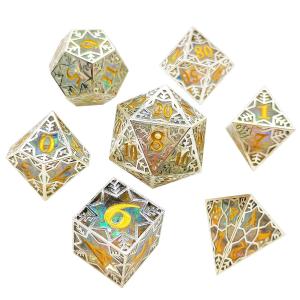 Silver Metal Frame Resin Dice Set DND#RPG#COC Dungeon And Dragon