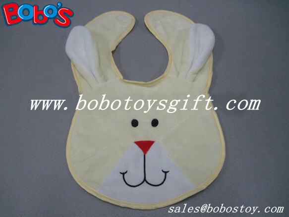 Buy 13"Wholesale Baby Items Plush Embroidery Beige Rabbit Baby Bibs at wholesale prices
