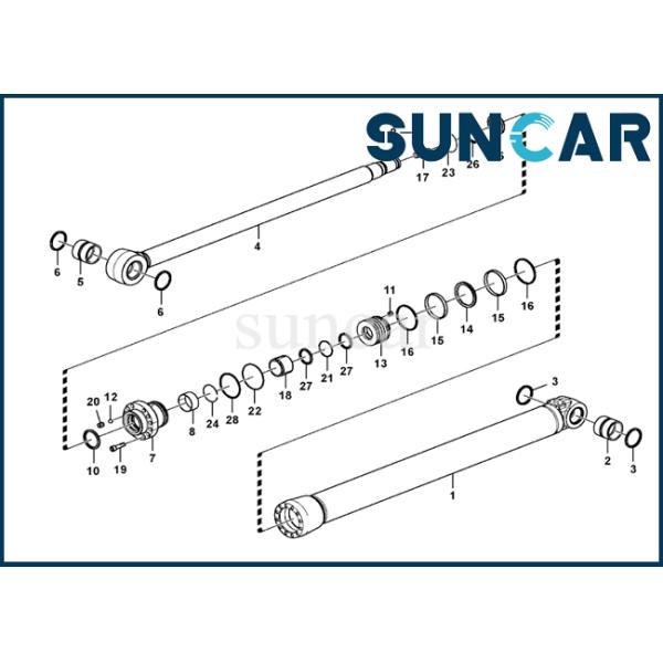 VOE 14612138 14612138 Dipper Arm Seal Kit EC700B EC750D SUNCARVO.L.VO Cylinder Sealing Kit