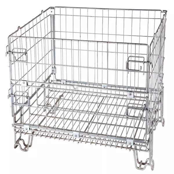 Buy Long Folding 4.8mm Wire Mesh Storage Containers Steel Metal Box Warehouse at wholesale prices