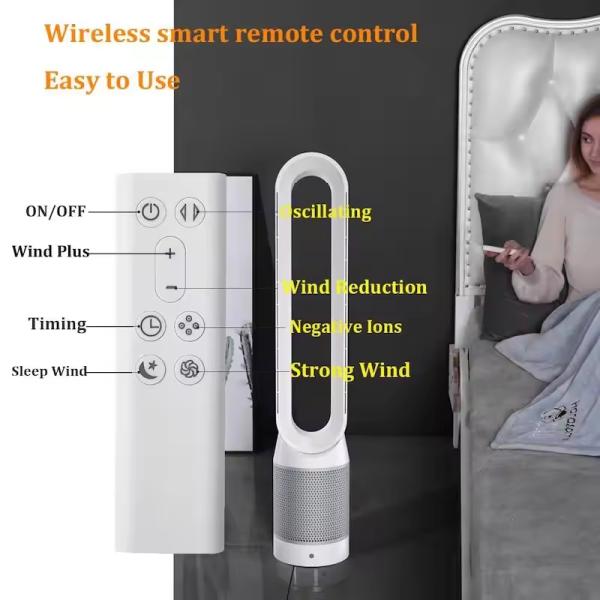 Household 42-inch Air Cooling Bladeless Tower Fan with Air Purifier and Performance