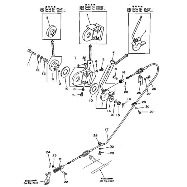 154-43-14432 1544342230 Cable KOMATSU Bulldozer Spare Parts Fitting For D80E D80P D85A