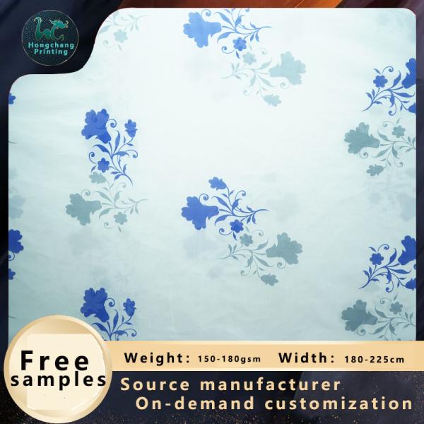 RoHS Blue Print Soft Home Textile Jacquard Mattress Fabric 210cm-225cm