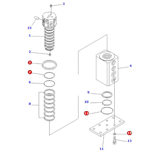 703-06-22123 7030622123 Swivel Joint Seal Kit Fits KOMATSU Excavator PC30MR-1-2