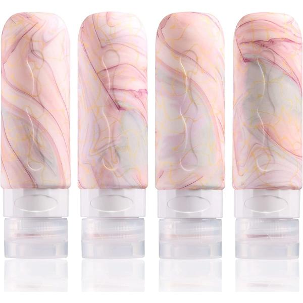Buy Toiletries Silicone Travel Bottle Kit 3oz Marble Color TSA Approved at wholesale prices