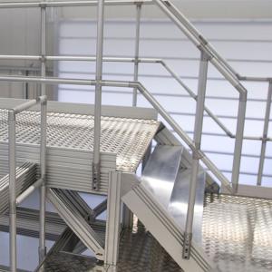 Silver Aluminum Aerial Work Platform , Folding Scaffold Platform 500KG