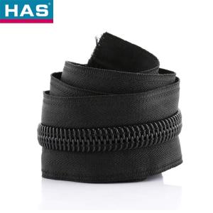 Black Nylon Long Chain Zipper Roll Double Sided Long Chain Zipper