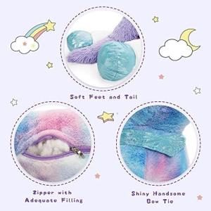 MorisMos Large 35 Inch Soft Blue Horse Stuffed Animal Pillow PP Cotton Pony