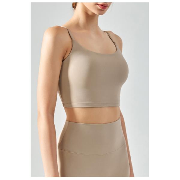 Solid Color Female Fitness Sports Bra Thin Belt Breathable Yoga Vest With Breast Pad