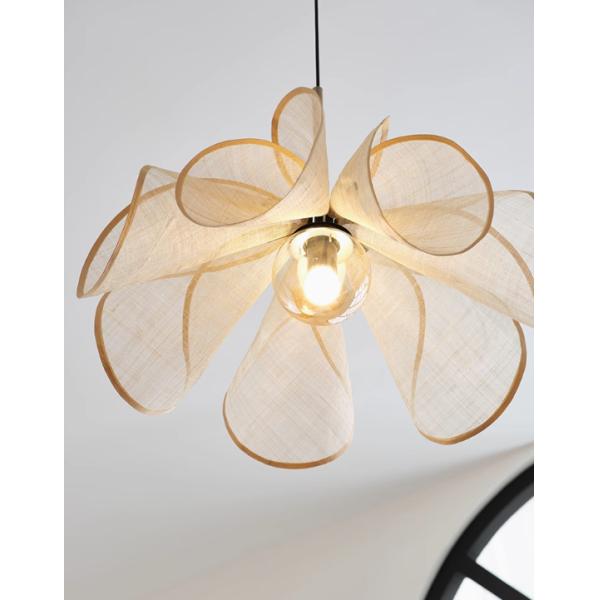 French cream style chandelier Nordic simple restaurant living room bedroom Japanese style high-grade flower-shaped lamp