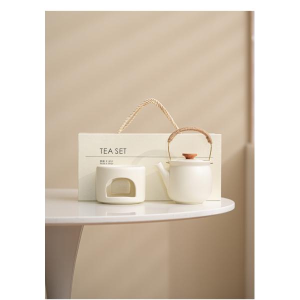 European-Style Loop-Handled Ceramic Tea Warmer for Home Hotel Restaurant and Office