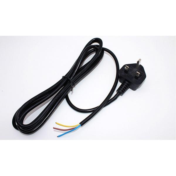 Hot sale BS 3 pin 10A AC Power Cable With Stripped 0.5m-10m OEM power cord