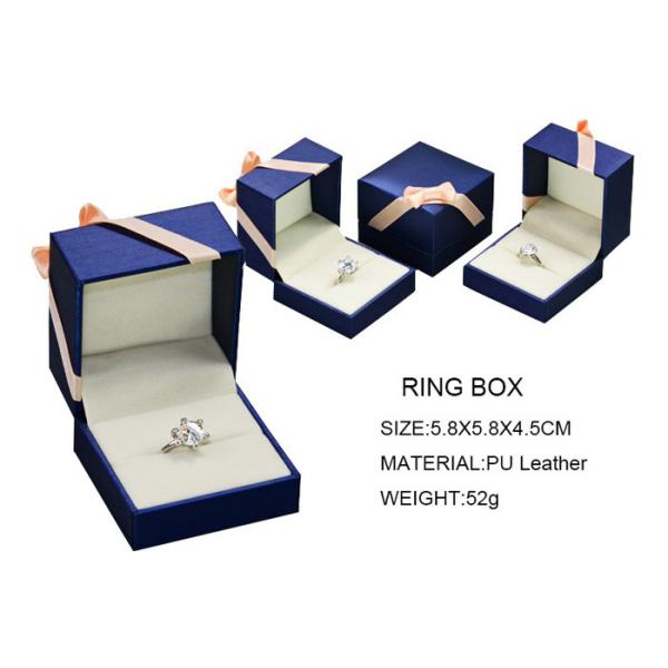 Mens PU Leather Cardboard Jewelry Boxes Bulk Ring Gift Box With Removable Drawer