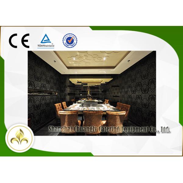 Stainless Steel 304 Teppanyaki Grill Table , Japanese Restaurant Grill At Table
