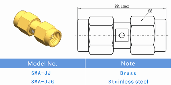SMA Male to Male Adapter Gold Plated Brass RF Adapter for Communication