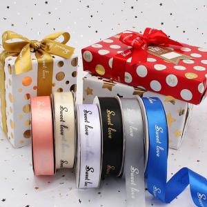 2.5cm Sweet Love Grosgrain Polyester Ribbons For Flower Gift Birthday Cake