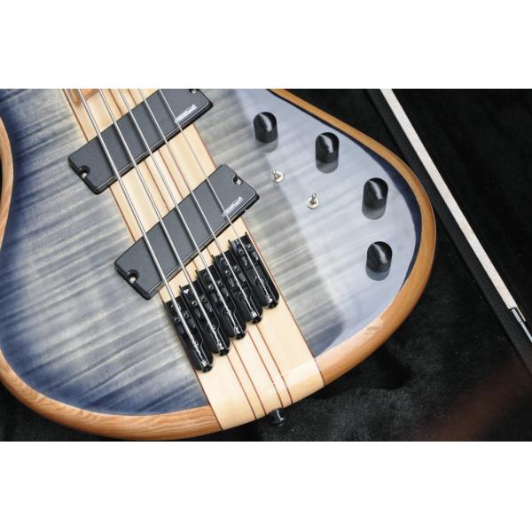 5 string custom bass guitar fanned frets electric bass guitar neck through body