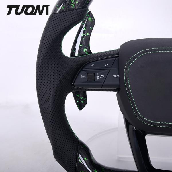 RS3 RS5 Q3 Q5 Audi Forged Carbon Fiber Steering Wheel Black Perforated Leather