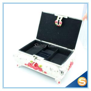 Custom Elegant White Metal Enamel Jewelry Box