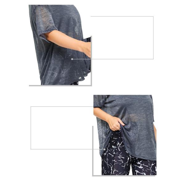 Light Weight 140g Women'S Plus Size Yoga Wear Short Sleeve T Shirts