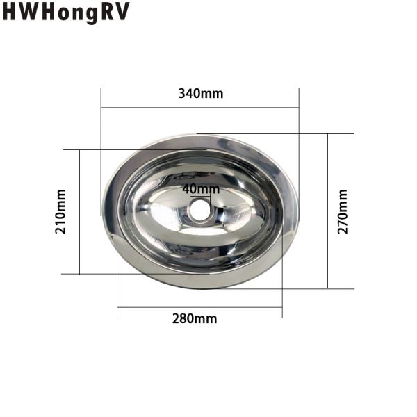 HWhongRV Campervan Public Mobile Toilet Stainless Steel oval Hand Wash campervan Basin Kitchen Sink