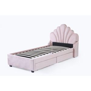 Soft Velvet Fabric Solid Woodday Bed Wooden Queen Size Bed Frame 137*203mm