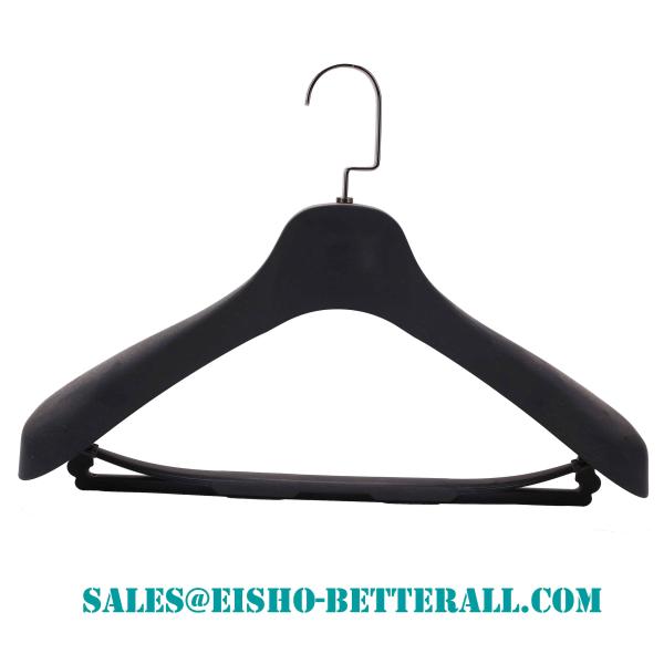Betterall Flat Hook Black Color Home Usage Wooden Coat Hanger With Steady Pant