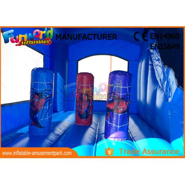 Bule Commercial Inflatable Slide / Castillos Hinchables Spiderman Jumping Castle