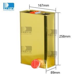 Rectangular Metal Empty Paint Cans 1 Gallon With Pressure Screw Cap