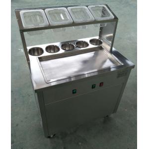 Snack Equipment Fried Ice Machine Universal Wheels 3mm Stainless Steel 304 Table