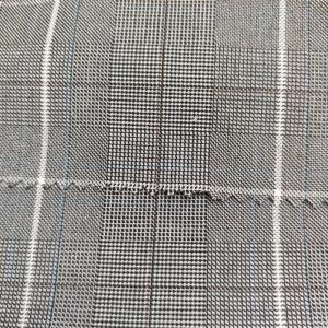 90% Polyester 10% Spandex Medium Weight Check Yarn Dyed Suit Fabric
