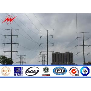 138 KV Transmission Line Electrical Power Pole , Steel Transmission Poles