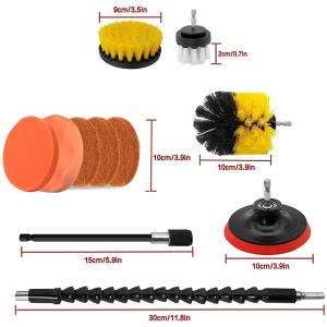 11 Pieces Drill Brush Attachment Set For Cleaning Sponge