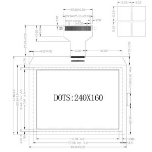 ODM Cog FSTN LCD Display 240X160 Dots Matrix Graphic LCD Module