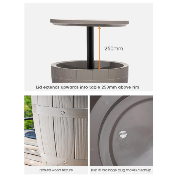 Foldable Outdoor Camping Picnic Beach Cafe Bistro Bar Chill Ice Cooler Lift Top Wine Beer Table with Storage