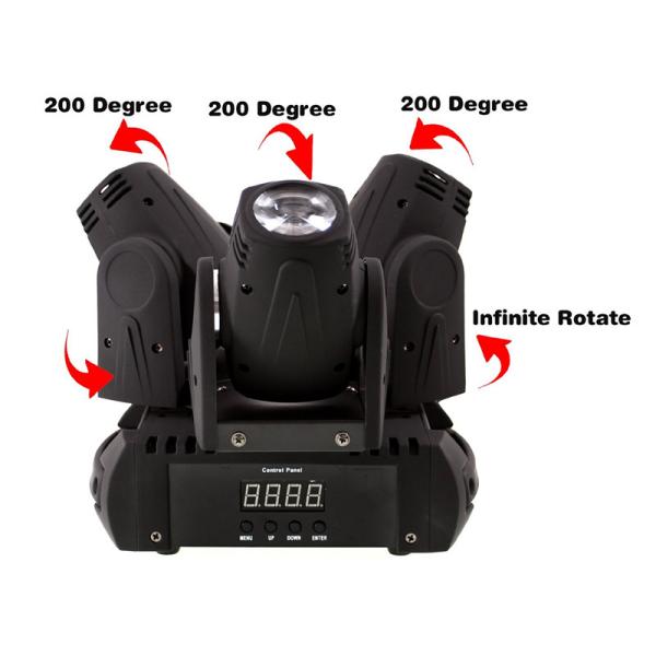 Three Heads CREE Mini Beam Moving Head Light 10W 4in1 IP33 Infinite Rotation