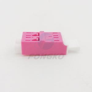 Plastic Flangeless Optic Fiber Adapter LC / OM4 Duplex Metal Shutter