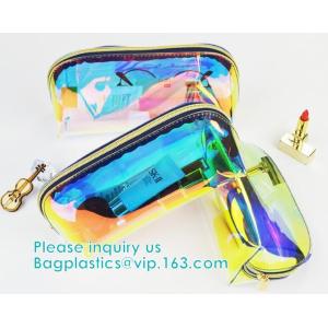 Holographic Color Bag Neon Bag Clear Pvc Cosmetic Make Up Bag in Rainbow