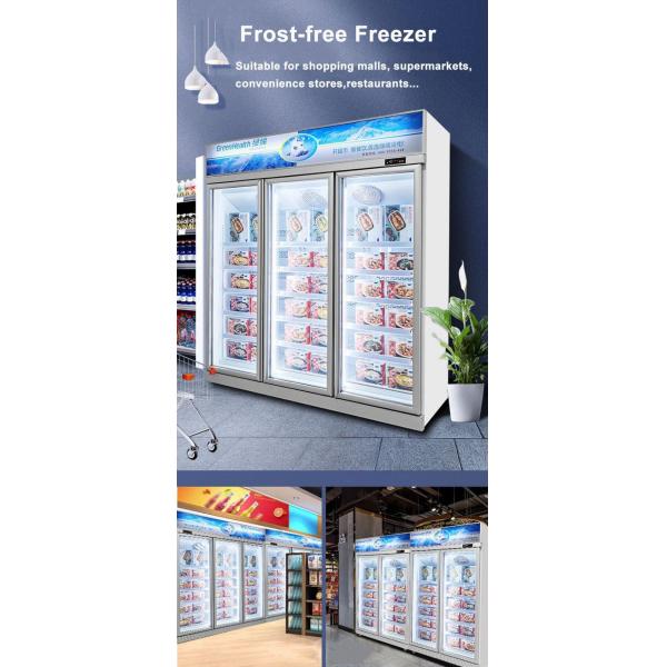 Hypermarket Commercial 3 Glass Doors Standing Display Freezer for Food Frozen