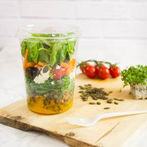 Customized PLA Salad Cup Compostable Transparent Clear Cold Frozen Food