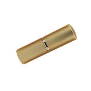 Middle Length Nylon Hair Retractable Powder Brush With Gold Handle