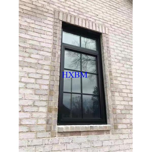 PVDF Black Color Laminated Glass Aluminum Casement Windows Thermal Break Soundproof