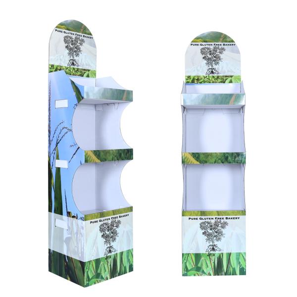 Supermarket recycle cardboard food display cardboard pet food display stand